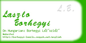 laszlo borhegyi business card